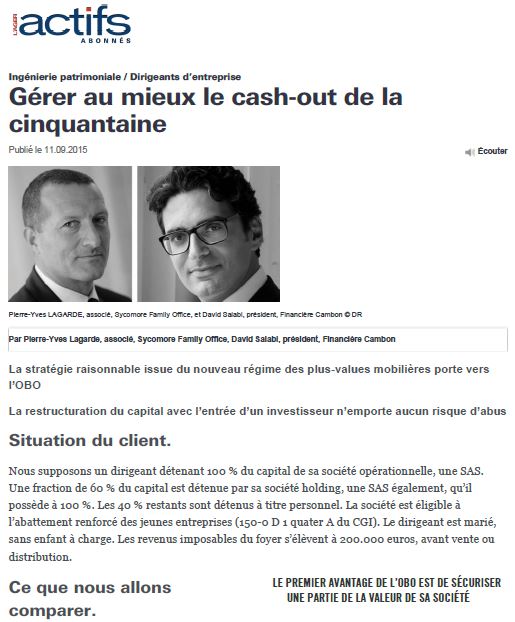 Gérer au mieux le cash-out de la cinquantaine